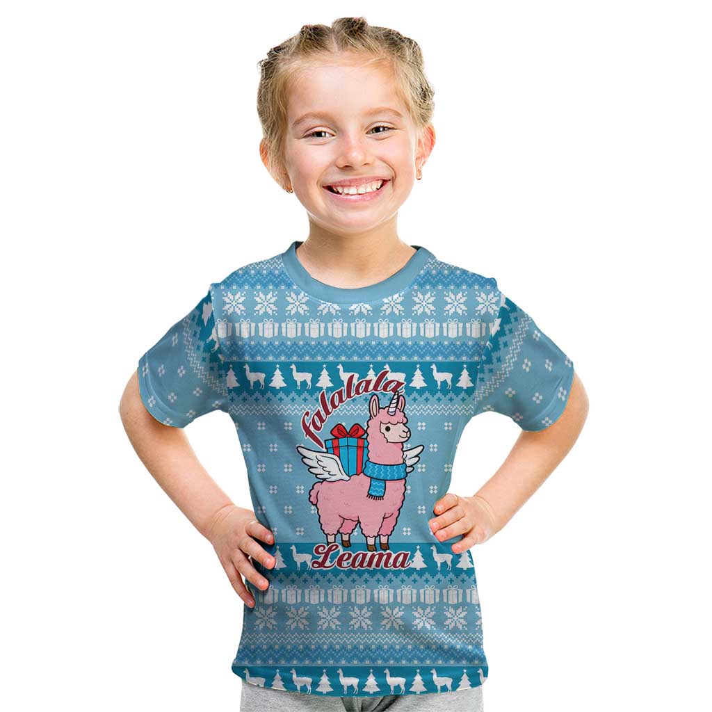 Pink Llama Christmas Kid T Shirt Xmas Holiday Patterns - Wonder Print Shop