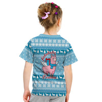 Pink Llama Christmas Kid T Shirt Xmas Holiday Patterns - Wonder Print Shop