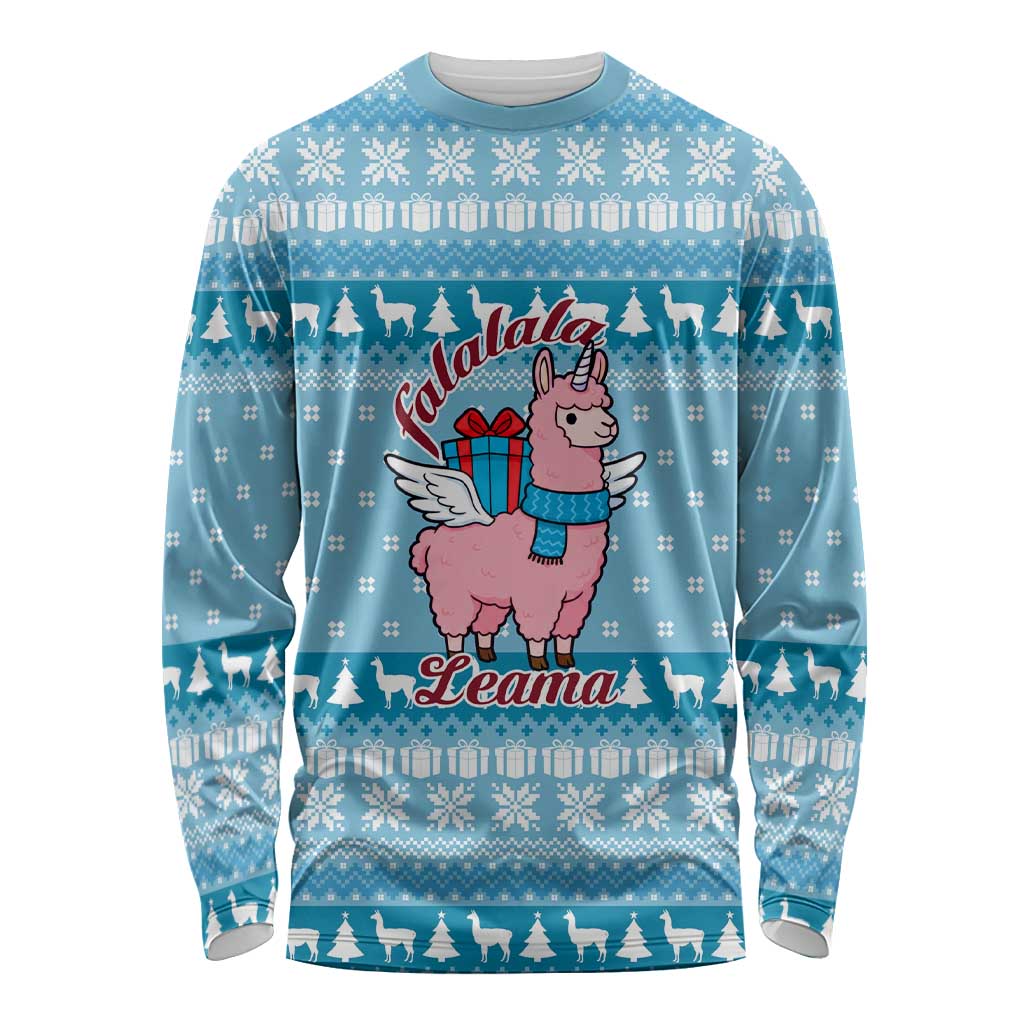 Pink Llama Christmas Long Sleeve Shirt Xmas Holiday Patterns - Wonder Print Shop