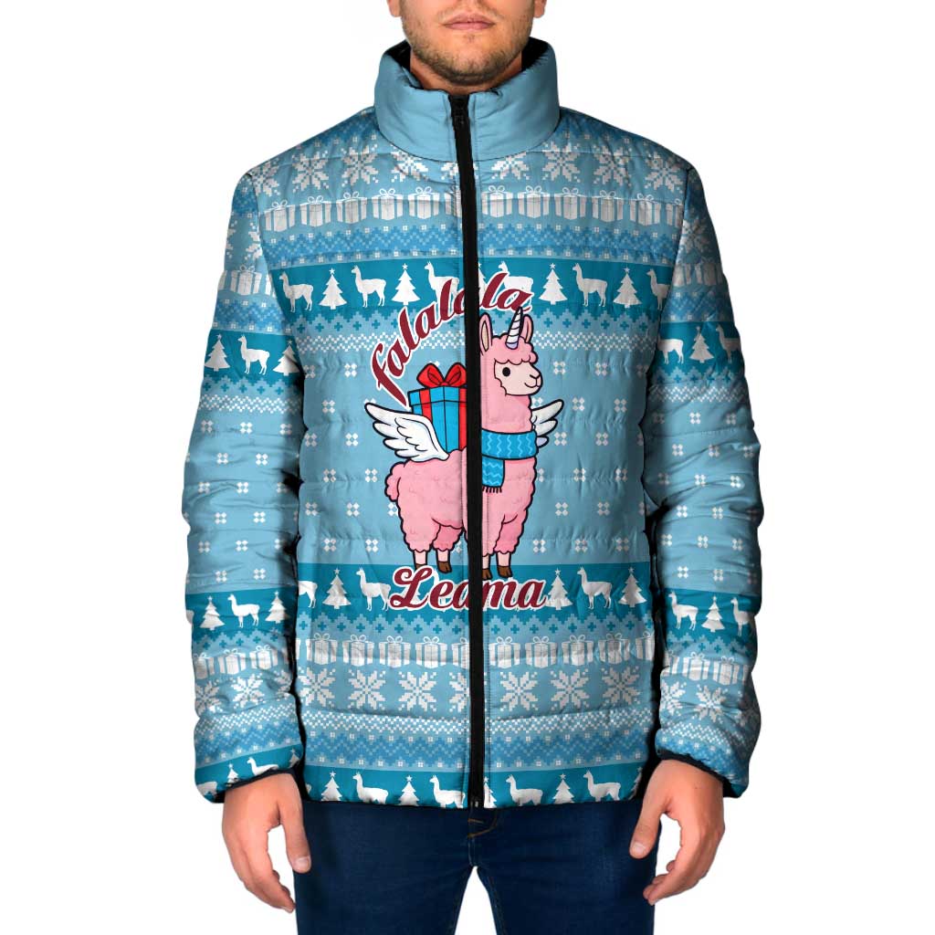 Pink Llama Christmas Padded Jacket Xmas Holiday Patterns - Wonder Print Shop