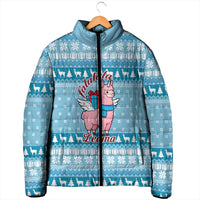 Pink Llama Christmas Padded Jacket Xmas Holiday Patterns - Wonder Print Shop