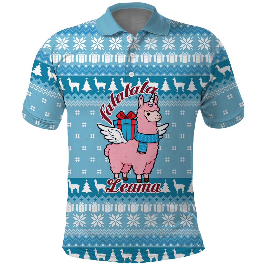 Pink Llama Christmas Polo Shirt Xmas Holiday Patterns - Wonder Print Shop