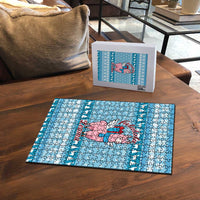 Pink Llama Christmas Puzzle Xmas Holiday Patterns - Wonder Print Shop