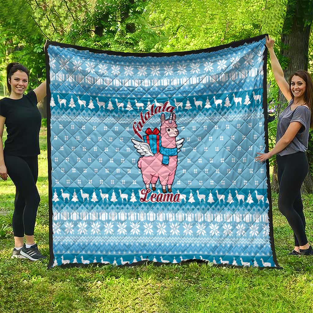Pink Llama Christmas Quilt Xmas Holiday Patterns - Wonder Print Shop