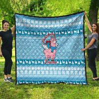 Pink Llama Christmas Quilt Xmas Holiday Patterns - Wonder Print Shop