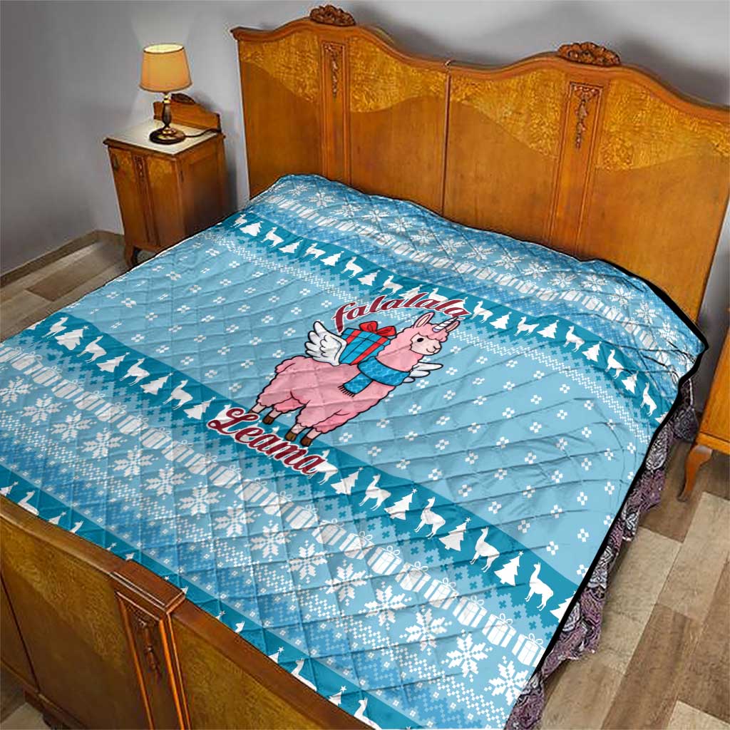 Pink Llama Christmas Quilt Xmas Holiday Patterns - Wonder Print Shop