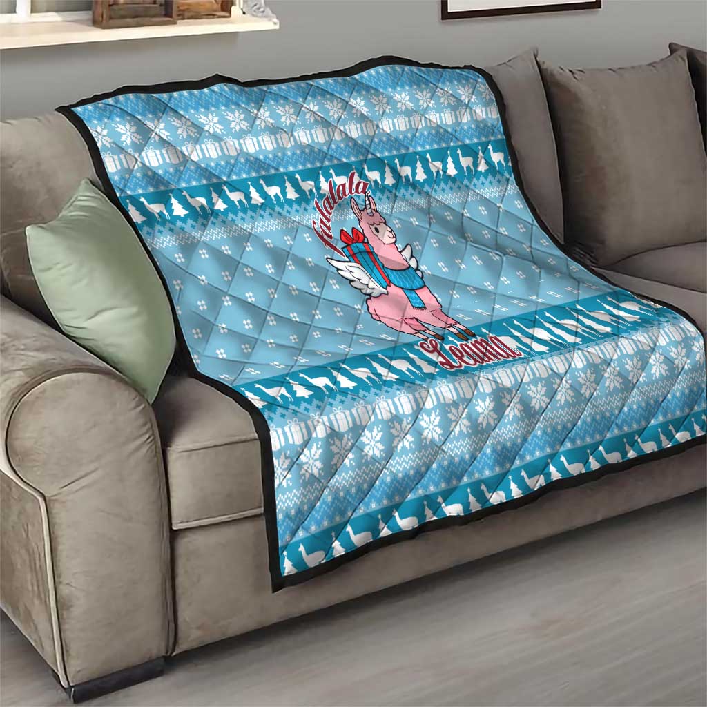 Pink Llama Christmas Quilt Xmas Holiday Patterns - Wonder Print Shop