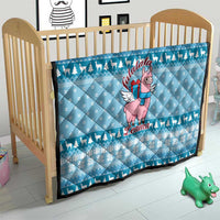 Pink Llama Christmas Quilt Xmas Holiday Patterns - Wonder Print Shop