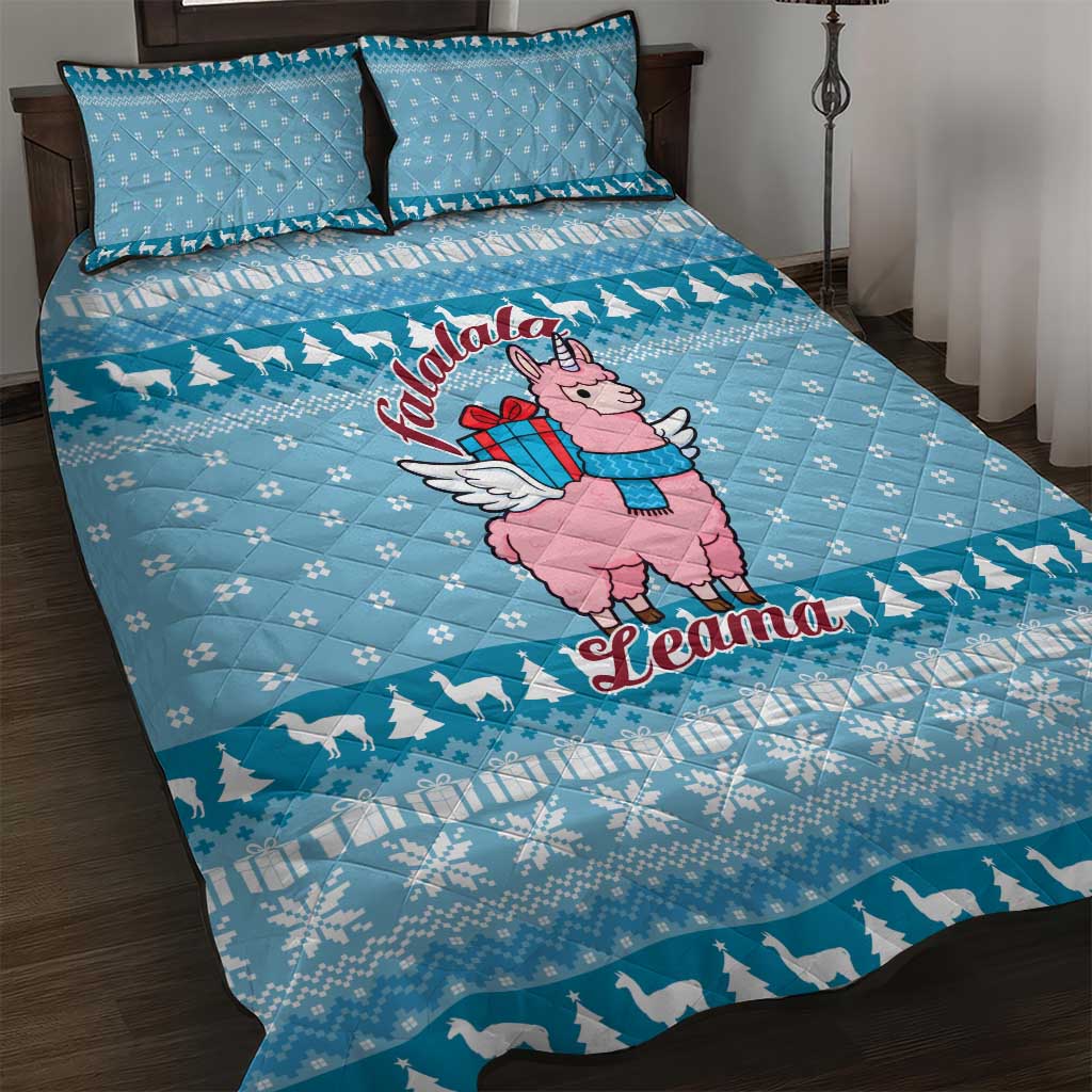 Pink Llama Christmas Quilt Bed Set Xmas Holiday Patterns - Wonder Print Shop