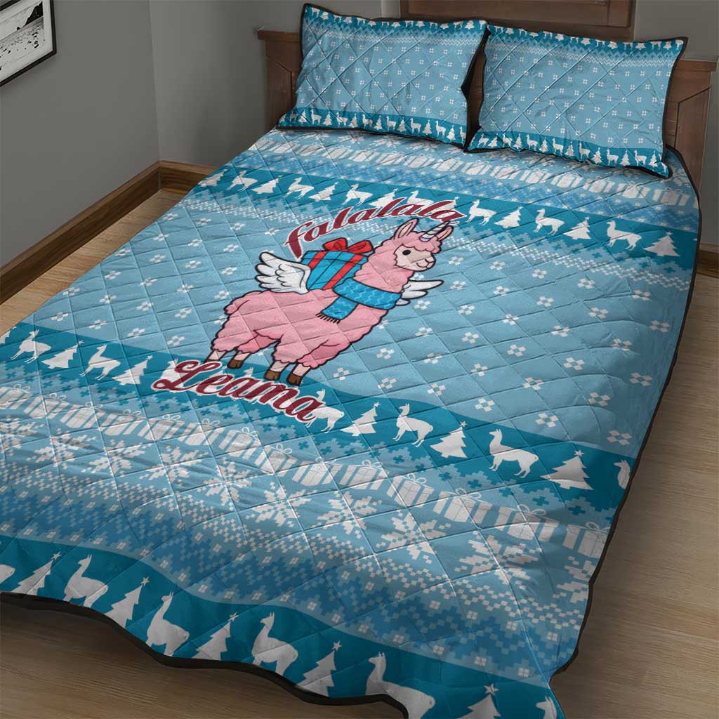 Pink Llama Christmas Quilt Bed Set Xmas Holiday Patterns - Wonder Print Shop