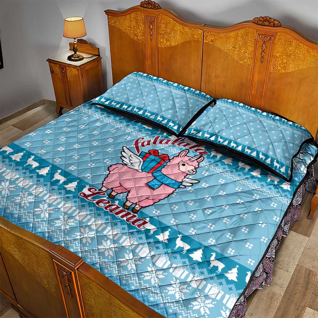 Pink Llama Christmas Quilt Bed Set Xmas Holiday Patterns - Wonder Print Shop