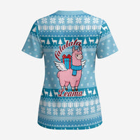 Pink Llama Christmas Scrub Top Xmas Holiday Patterns - Wonder Print Shop