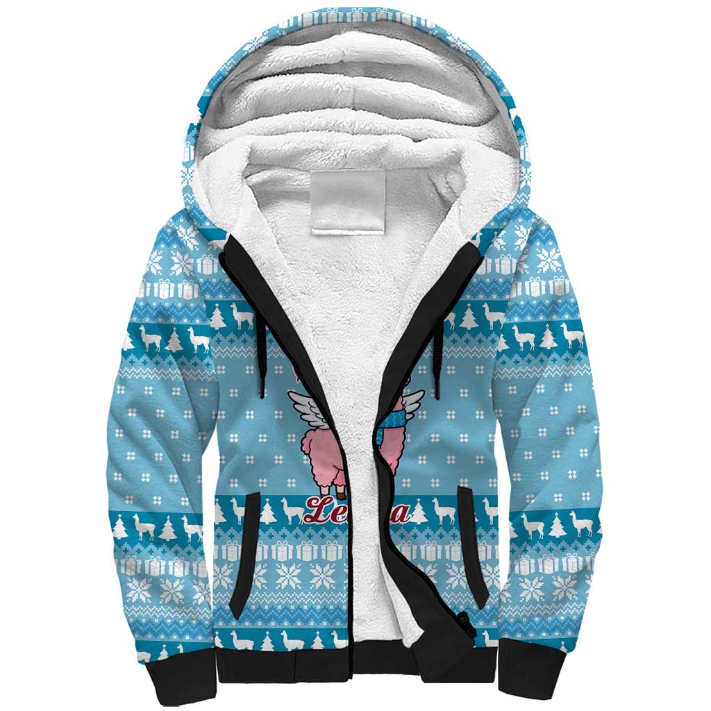 Pink Llama Christmas Sherpa Hoodie Xmas Holiday Patterns - Wonder Print Shop