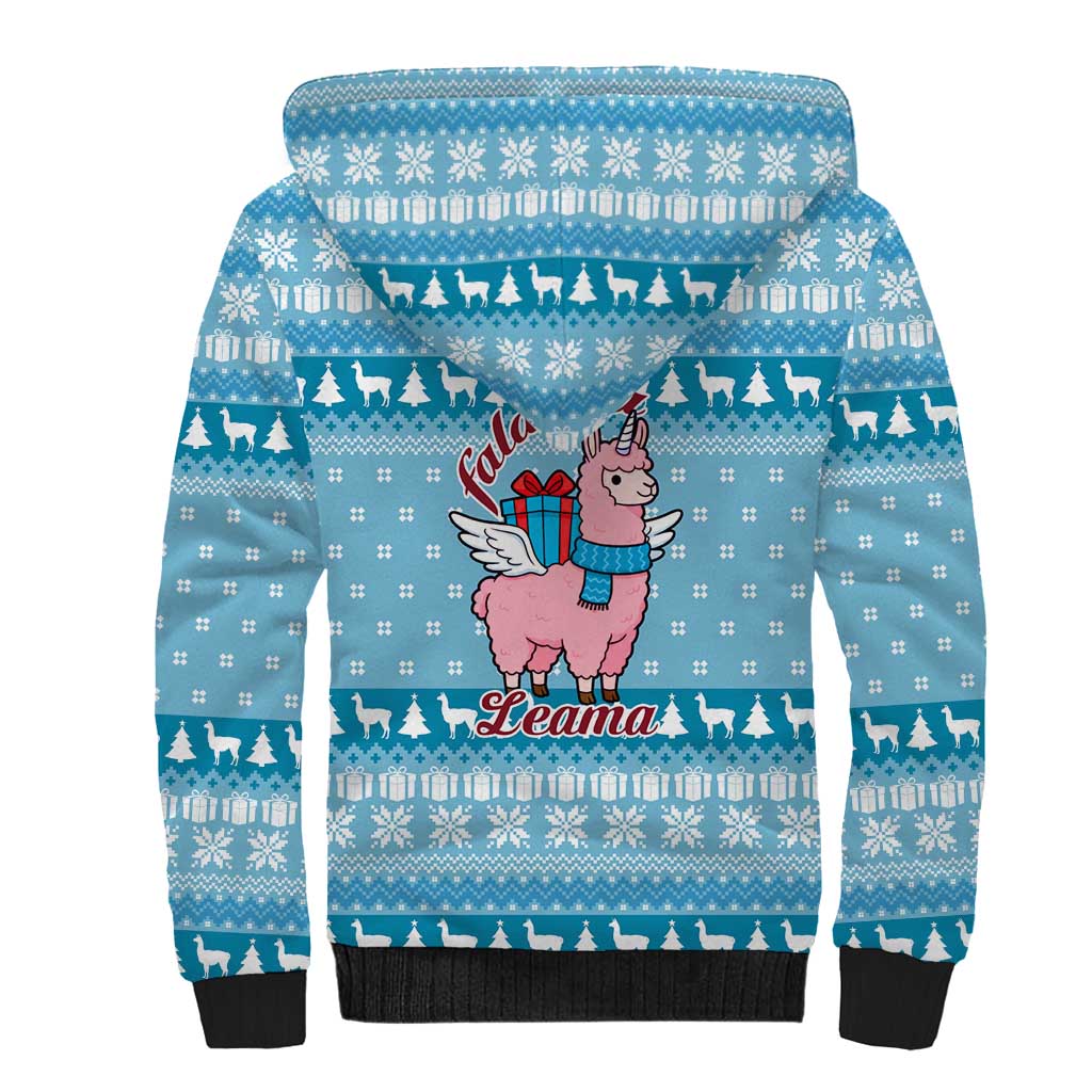 Pink Llama Christmas Sherpa Hoodie Xmas Holiday Patterns - Wonder Print Shop