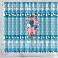 Pink Llama Christmas Shower Curtain Xmas Holiday Patterns - Wonder Print Shop