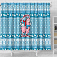 Pink Llama Christmas Shower Curtain Xmas Holiday Patterns - Wonder Print Shop