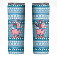 Pink Llama Christmas Skinny Tumbler Xmas Holiday Patterns - Wonder Print Shop