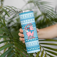 Pink Llama Christmas Skinny Tumbler Xmas Holiday Patterns - Wonder Print Shop