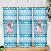 Pink Llama Christmas Skinny Tumbler Xmas Holiday Patterns - Wonder Print Shop