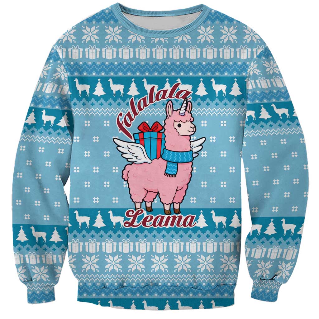 Pink Llama Christmas Sweatshirt Xmas Holiday Patterns - Wonder Print Shop