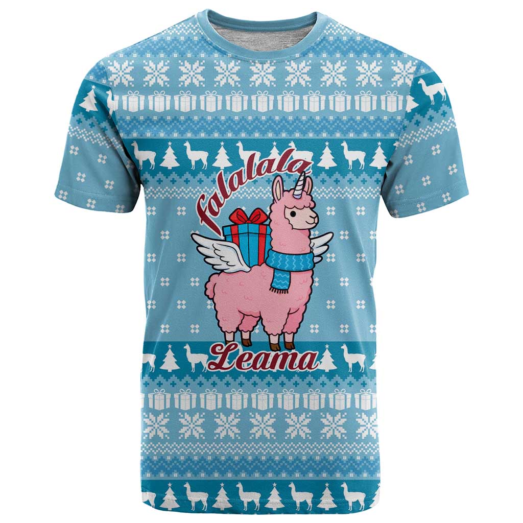 Pink Llama Christmas T Shirt Xmas Holiday Patterns - Wonder Print Shop