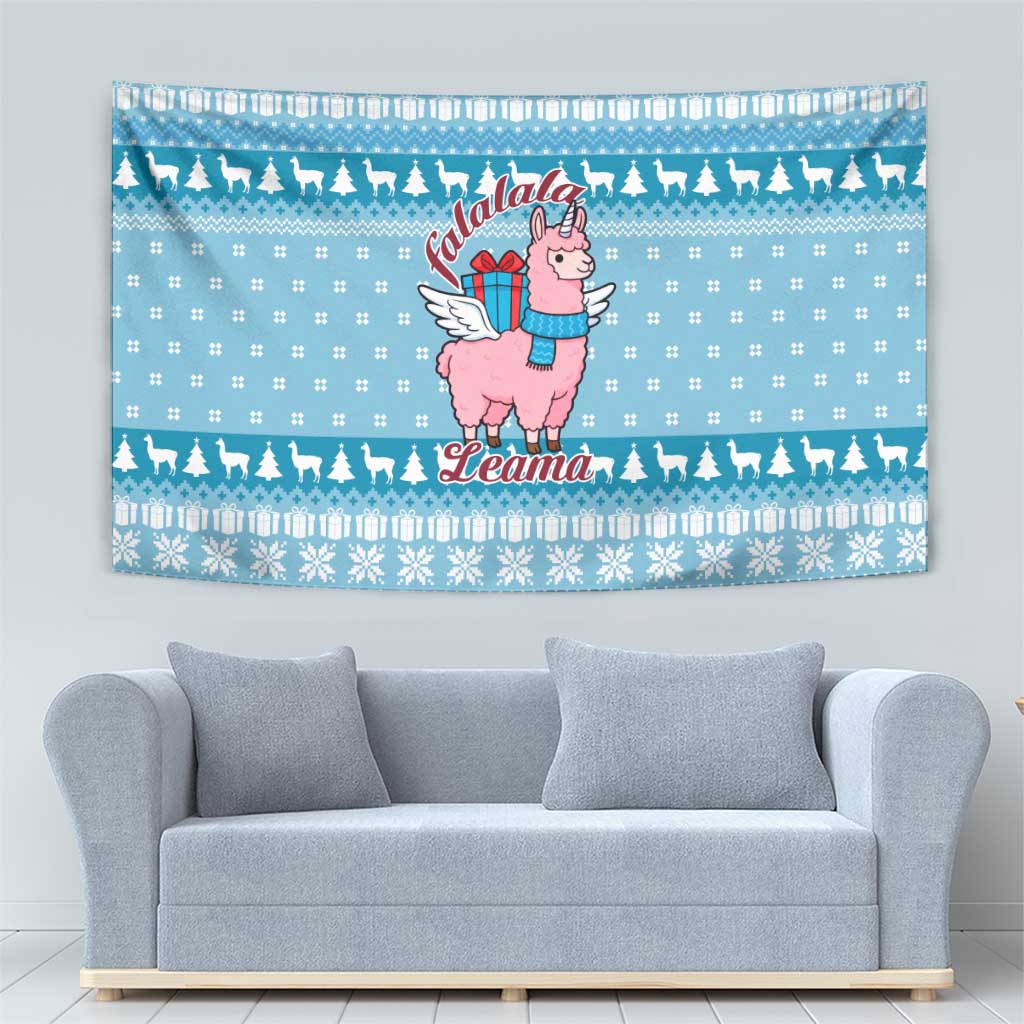 Pink Llama Christmas Tapestry Xmas Holiday Patterns - Wonder Print Shop