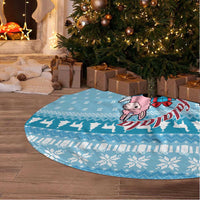 Pink Llama Christmas Tree Skirt Xmas Holiday Patterns - Wonder Print Shop