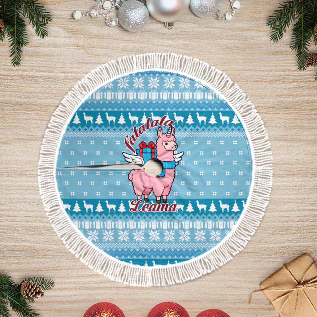 Pink Llama Christmas Tree Skirt Xmas Holiday Patterns - Wonder Print Shop