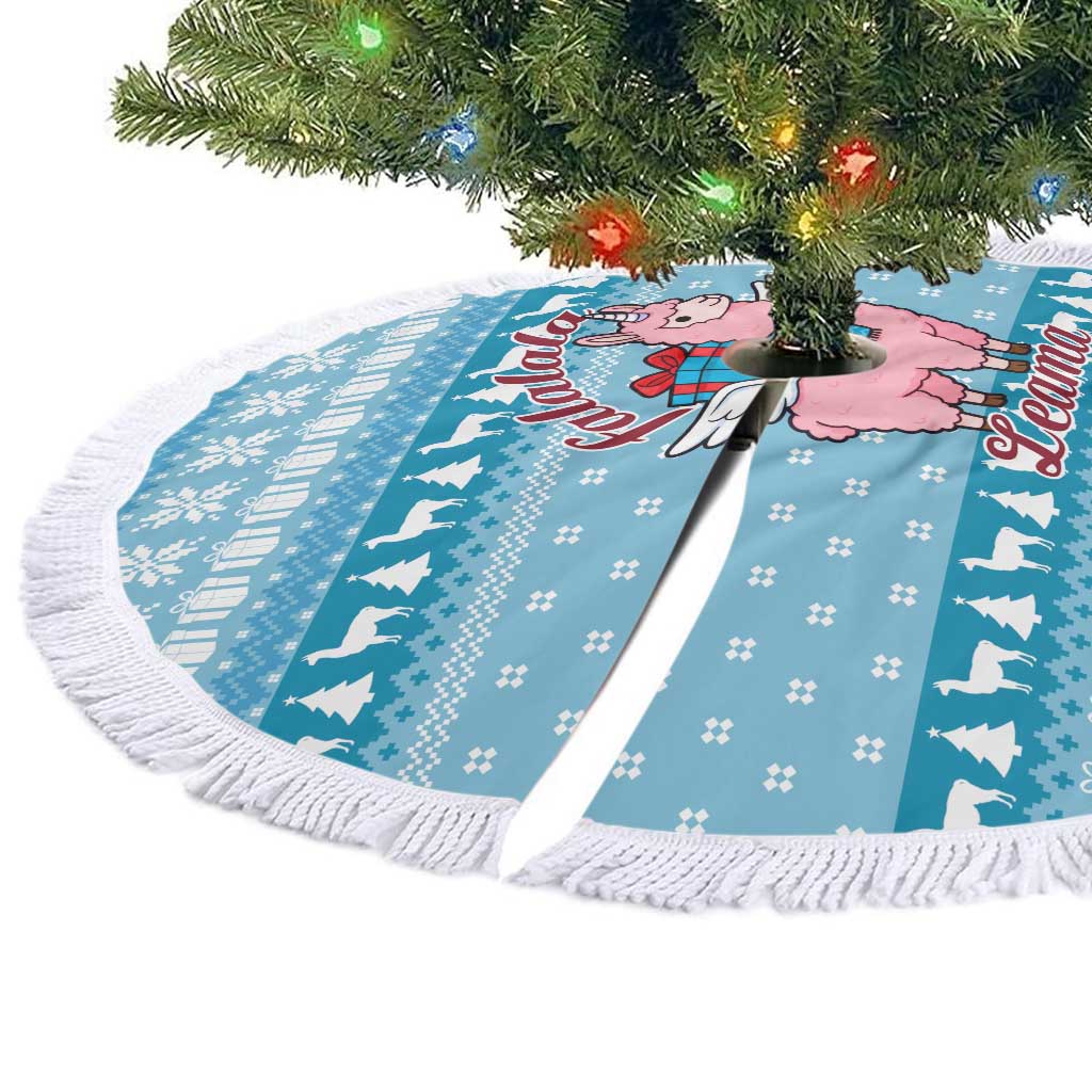 Pink Llama Christmas Tree Skirt Xmas Holiday Patterns - Wonder Print Shop