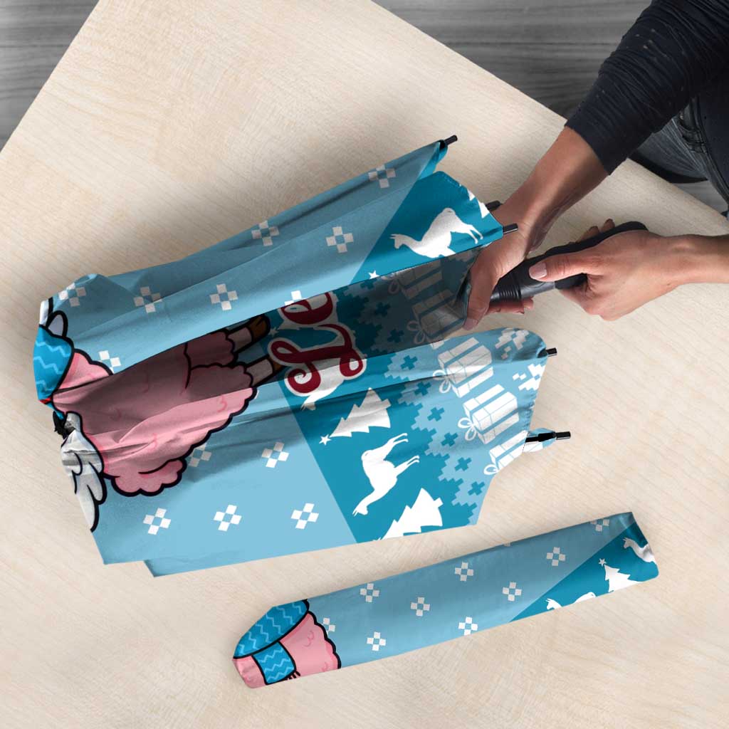 Pink Llama Christmas Umbrella Xmas Holiday Patterns - Wonder Print Shop