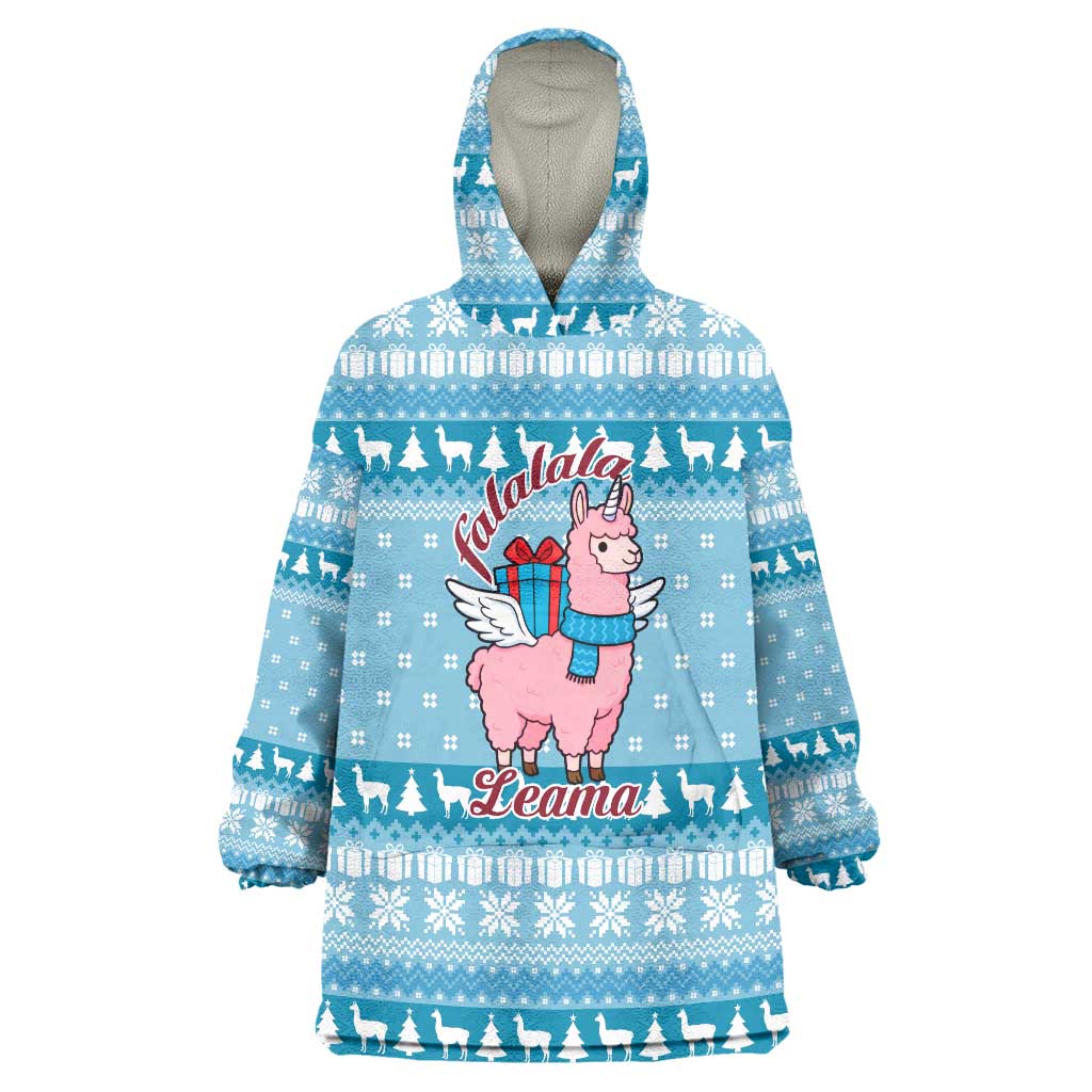 Pink Llama Christmas Wearable Blanket Hoodie Xmas Holiday Patterns - Wonder Print Shop
