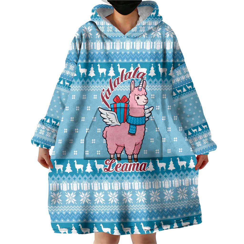 Pink Llama Christmas Wearable Blanket Hoodie Xmas Holiday Patterns - Wonder Print Shop