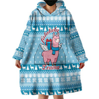 Pink Llama Christmas Wearable Blanket Hoodie Xmas Holiday Patterns - Wonder Print Shop