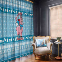 Pink Llama Christmas Window Curtain Xmas Holiday Patterns - Wonder Print Shop