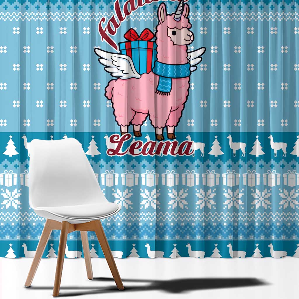 Pink Llama Christmas Window Curtain Xmas Holiday Patterns - Wonder Print Shop