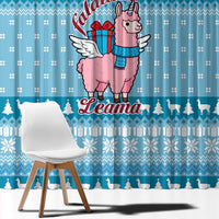 Pink Llama Christmas Window Curtain Xmas Holiday Patterns - Wonder Print Shop