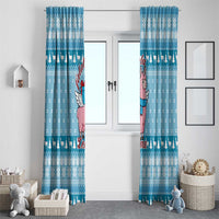 Pink Llama Christmas Window Curtain Xmas Holiday Patterns - Wonder Print Shop
