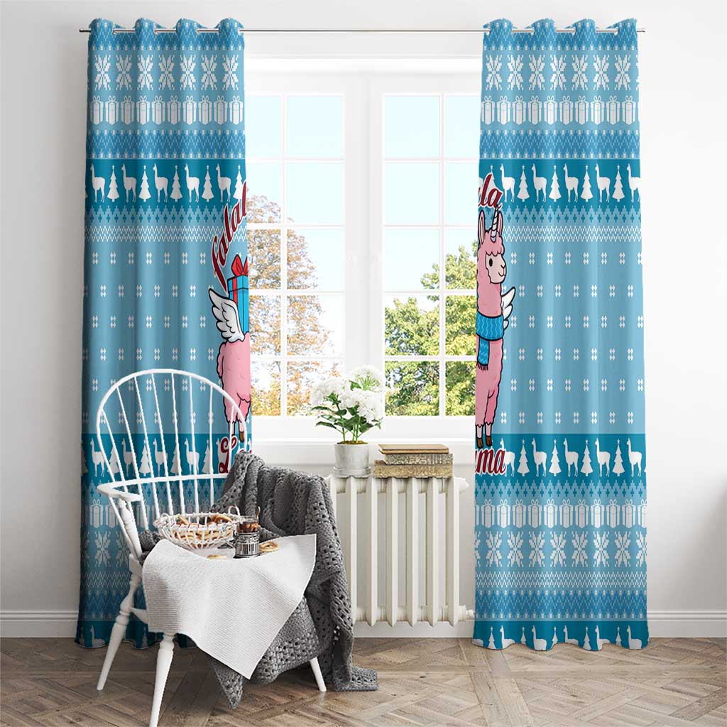 Pink Llama Christmas Window Curtain Xmas Holiday Patterns - Wonder Print Shop
