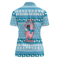 Pink Llama Christmas Women Polo Shirt Xmas Holiday Patterns - Wonder Print Shop