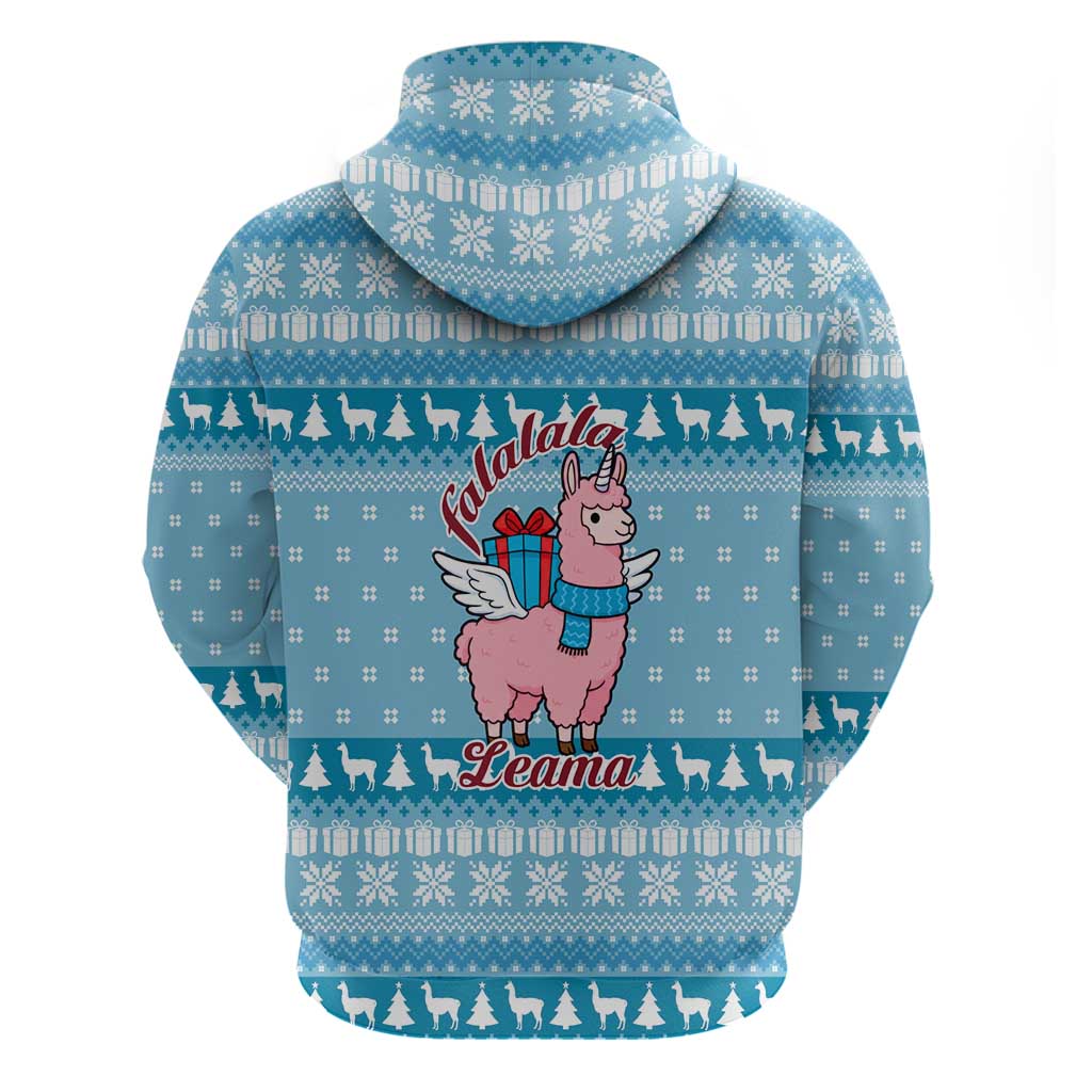 Pink Llama Christmas Zip Hoodie Xmas Holiday Patterns - Wonder Print Shop