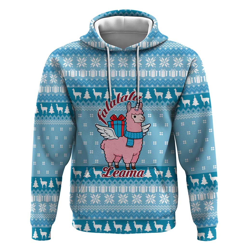 Pink Llama Christmas Zip Hoodie Xmas Holiday Patterns - Wonder Print Shop