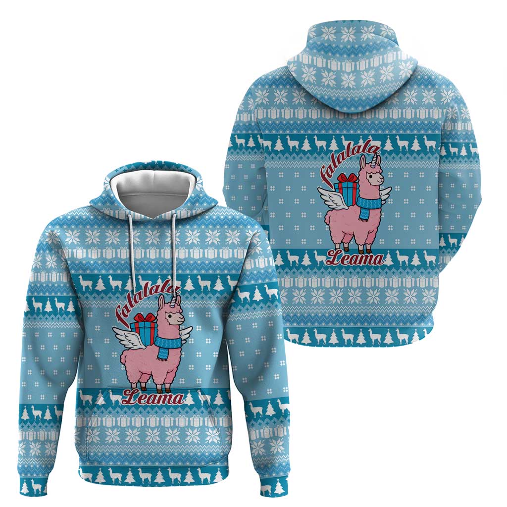 Pink Llama Christmas Zip Hoodie Xmas Holiday Patterns - Wonder Print Shop