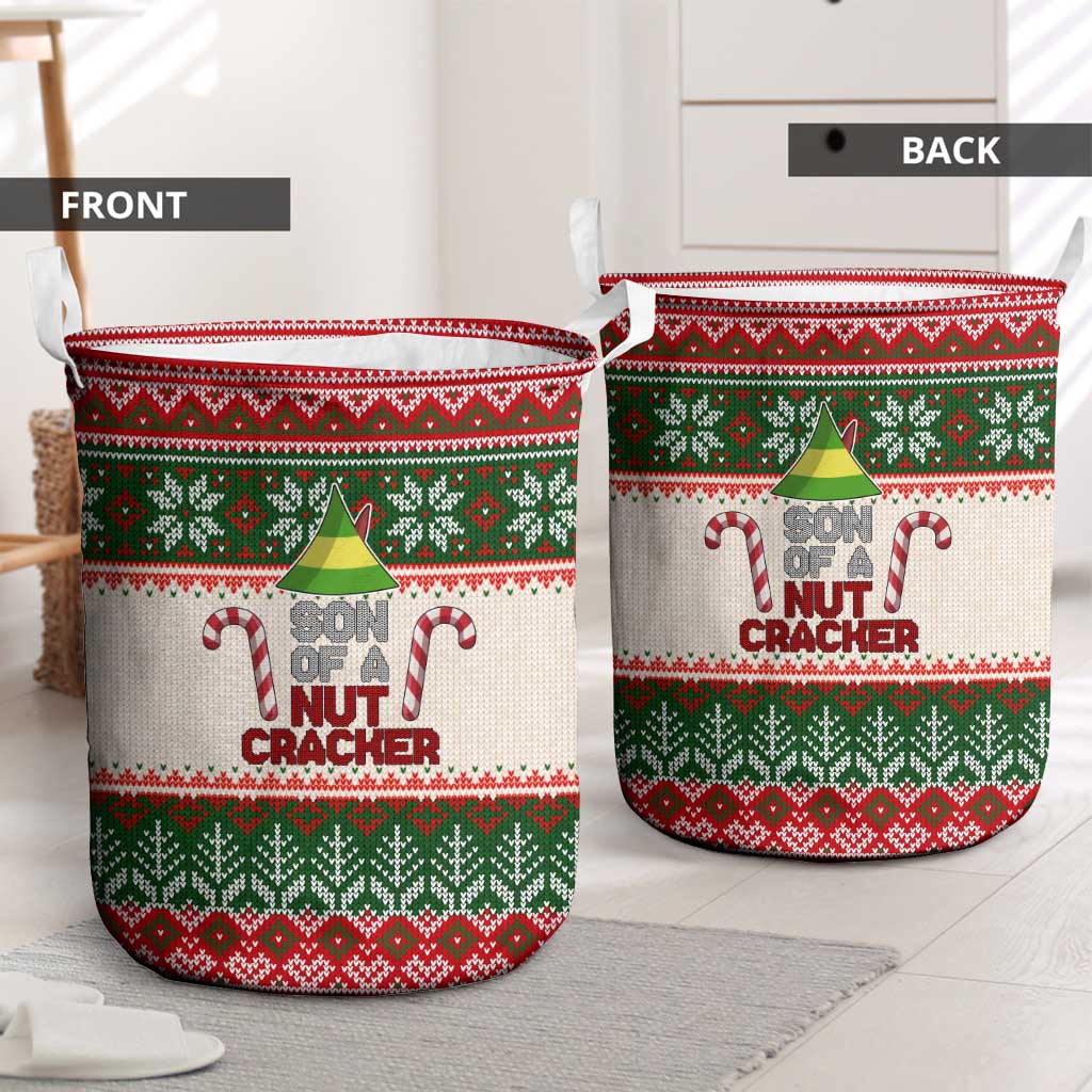 Son Of A Nut Cracker Christmas Laundry Basket Xmas Holiday Patterns - Wonder Print Shop