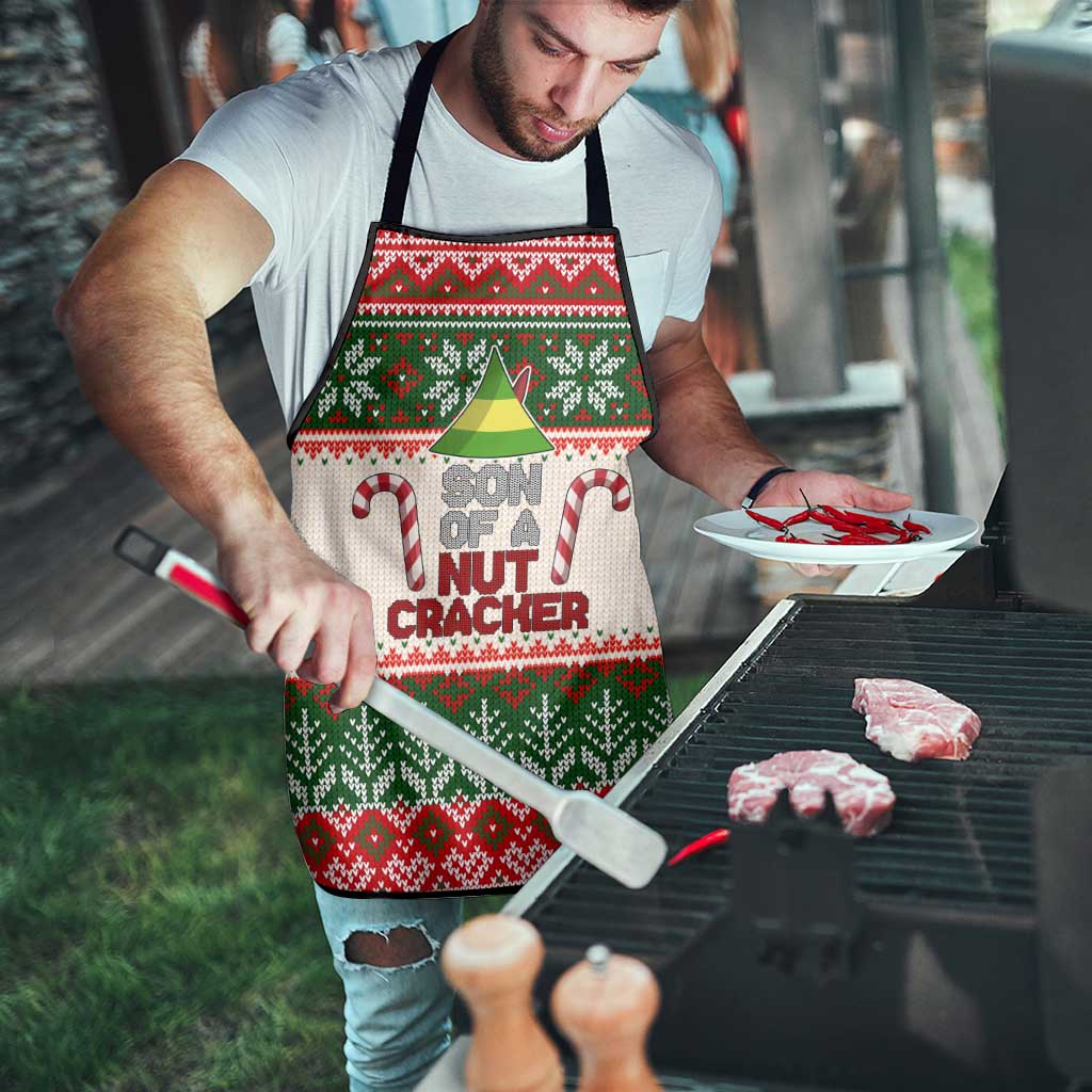Son Of A Nut Cracker Christmas Apron Xmas Holiday Patterns - Wonder Print Shop