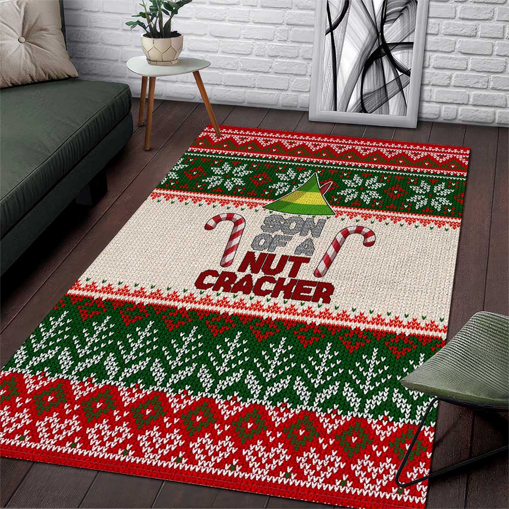 Son Of A Nut Cracker Christmas Area Rug Xmas Holiday Patterns - Wonder Print Shop