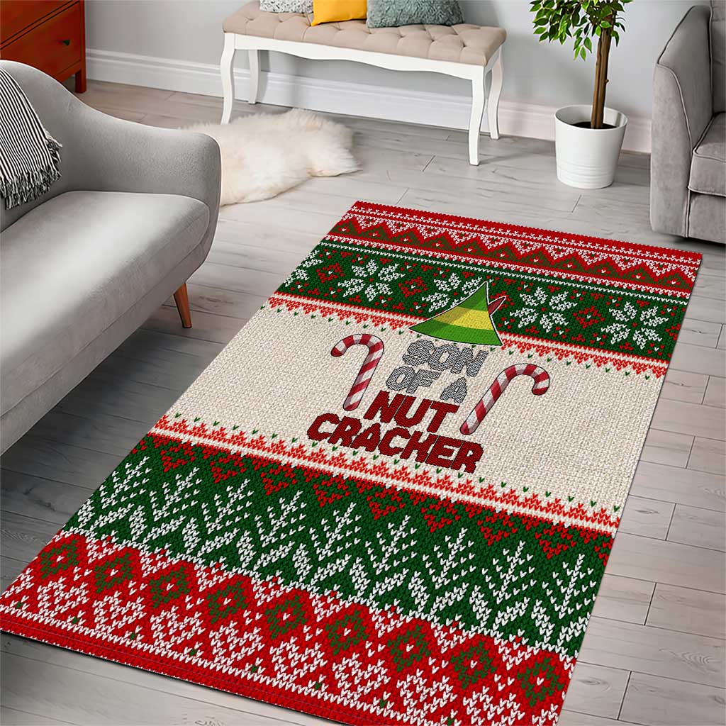 Son Of A Nut Cracker Christmas Area Rug Xmas Holiday Patterns - Wonder Print Shop