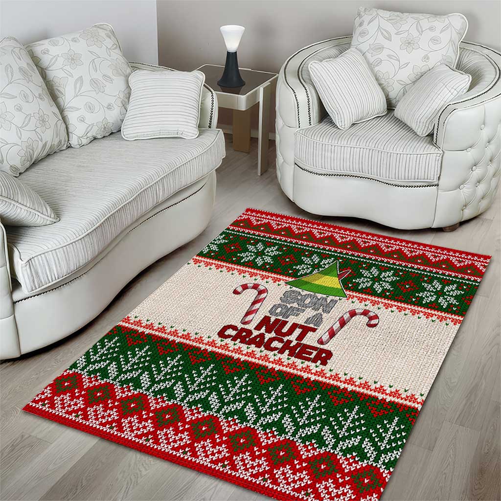 Son Of A Nut Cracker Christmas Area Rug Xmas Holiday Patterns - Wonder Print Shop