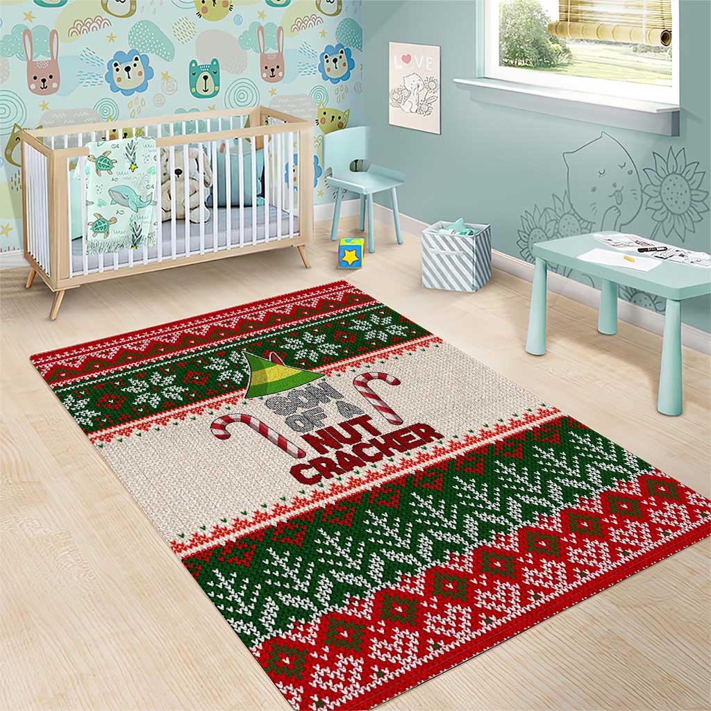 Son Of A Nut Cracker Christmas Area Rug Xmas Holiday Patterns - Wonder Print Shop