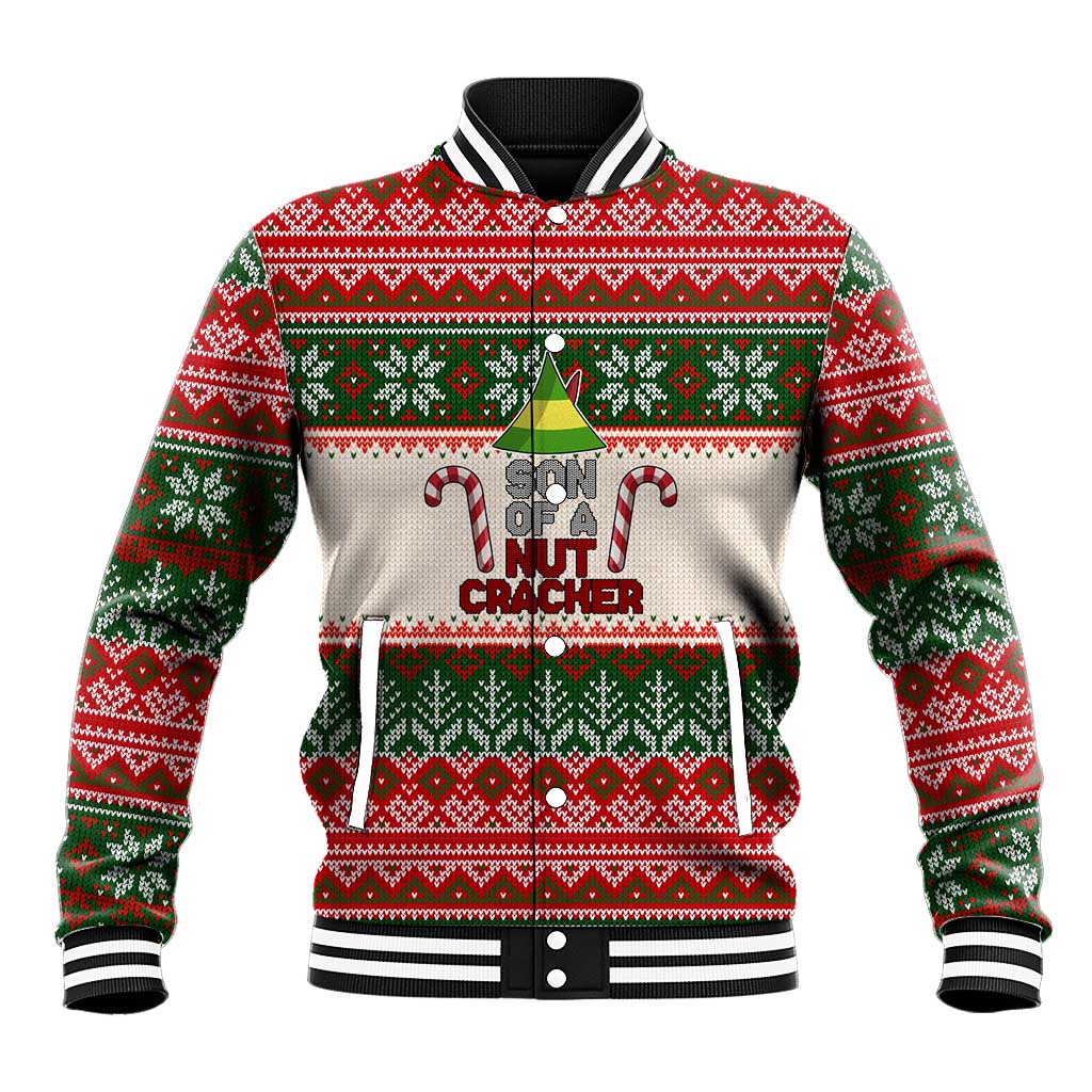 Son Of A Nut Cracker Christmas Baseball Jacket Xmas Holiday Patterns - Wonder Print Shop