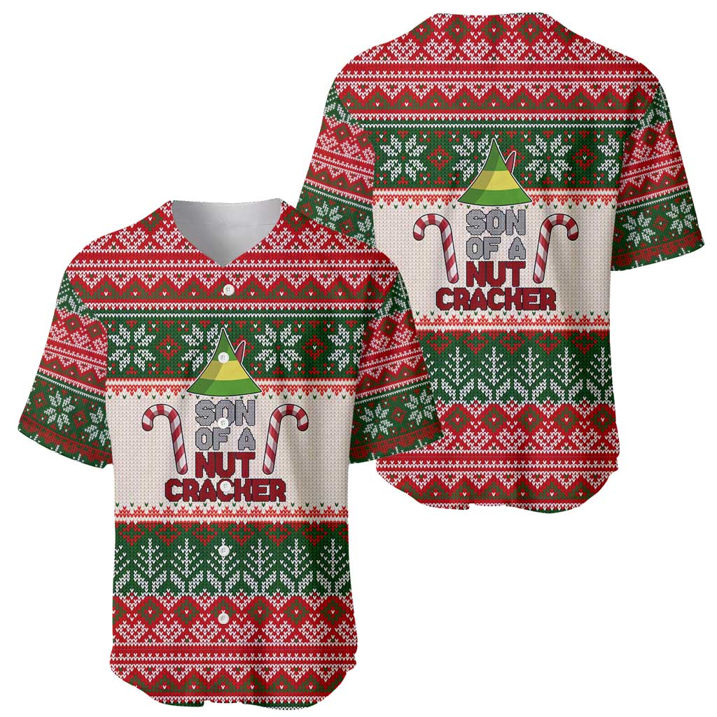 Son Of A Nut Cracker Christmas Baseball Jersey Xmas Holiday Patterns - Wonder Print Shop
